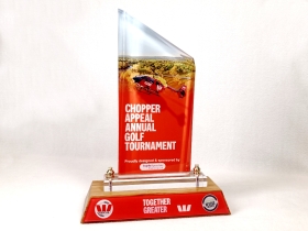 Acrylic  Westpac Chopper Appeal Annual Golf Tournament Trophy