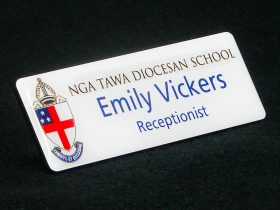 Nga Tawa Diocesan School staff name badge