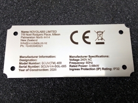 Novolab Data Plate