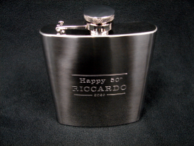 Riccardo's 50th Hipflask | Clarendon font
