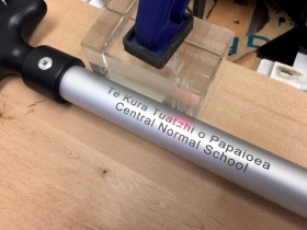 Oar fibre laser engraved with schools name