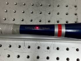 Softball Bat fibre laser engraved for Central Normal School
