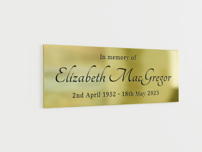 Brass plaque In Memory of Elizabeth MacGregor