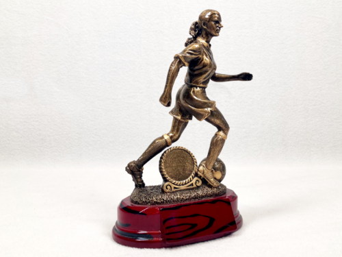Resin Football Running Female Trophy