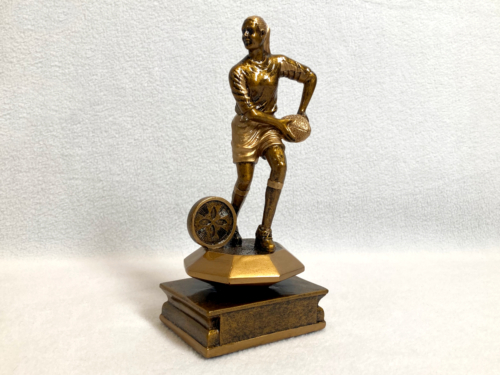 Resin Female Rugby Player with Ball Trophy