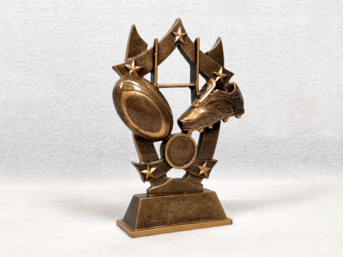 Resin Rugby Boot, Ball, and Posts Trophy