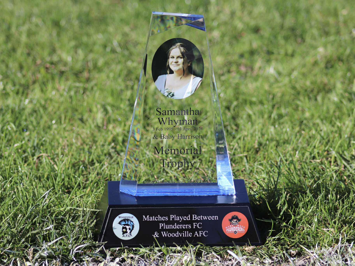 Photo of Samantha Whyman Memorial for play between Woodville AFC and Manawatu Plunderers Photo of Samantha Whyman Memorial for play between Woodville AFC and Manawatu Plunderers