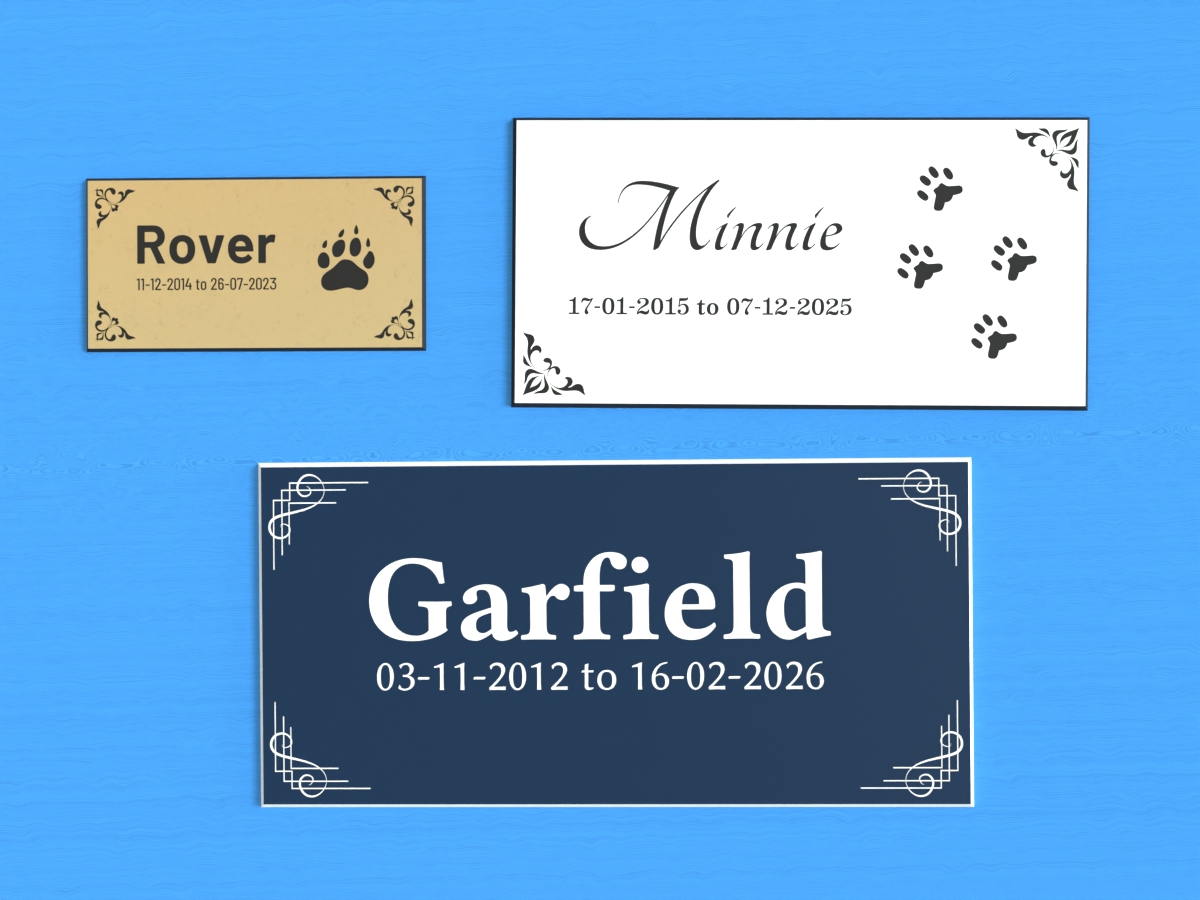 Plaque 2 Ply Acrylic - Various Sizes for Pet Memorials
